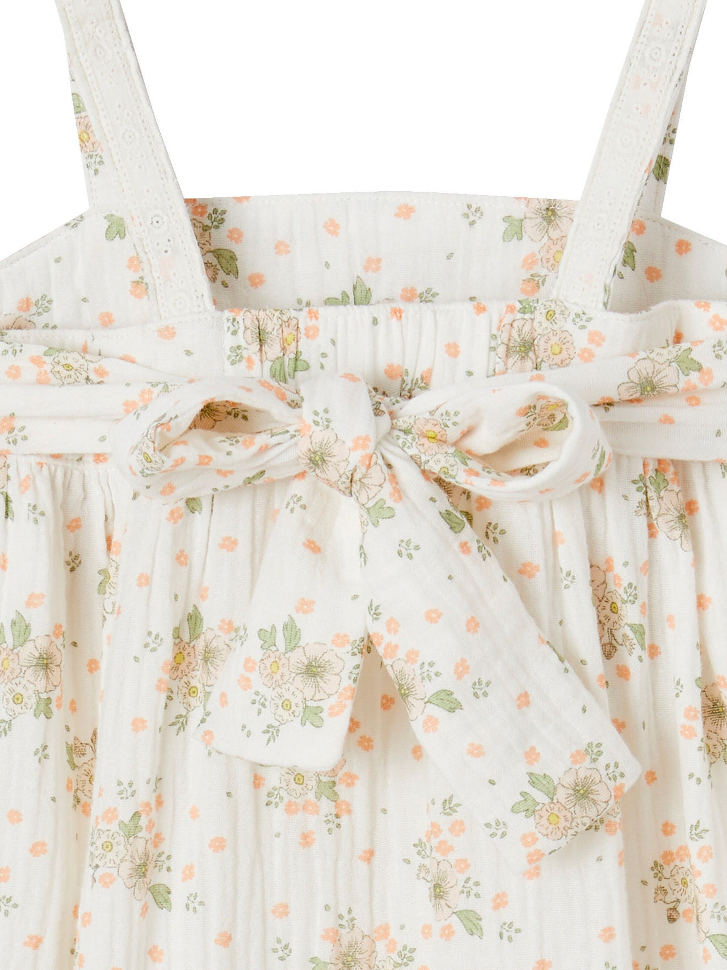 Vertbaudet Festliches Mädchen Kleid mit Trägern rosa bedruckt