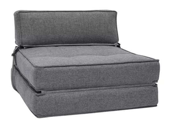 Chauffeuse 1 place convertible en tissu gris KATY