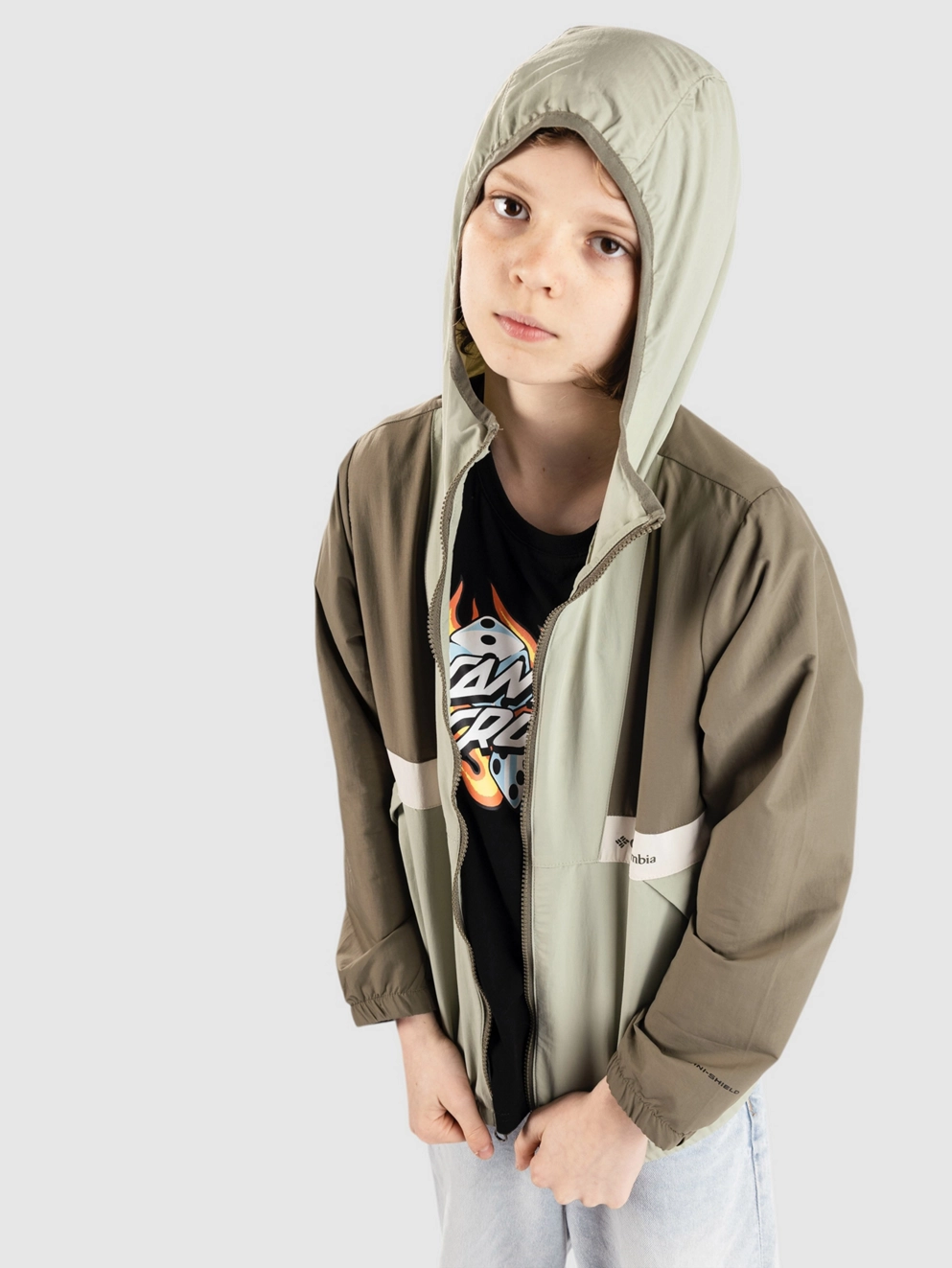 Columbia Spire Valley Kids Jacket stone green/sfri/drk stne