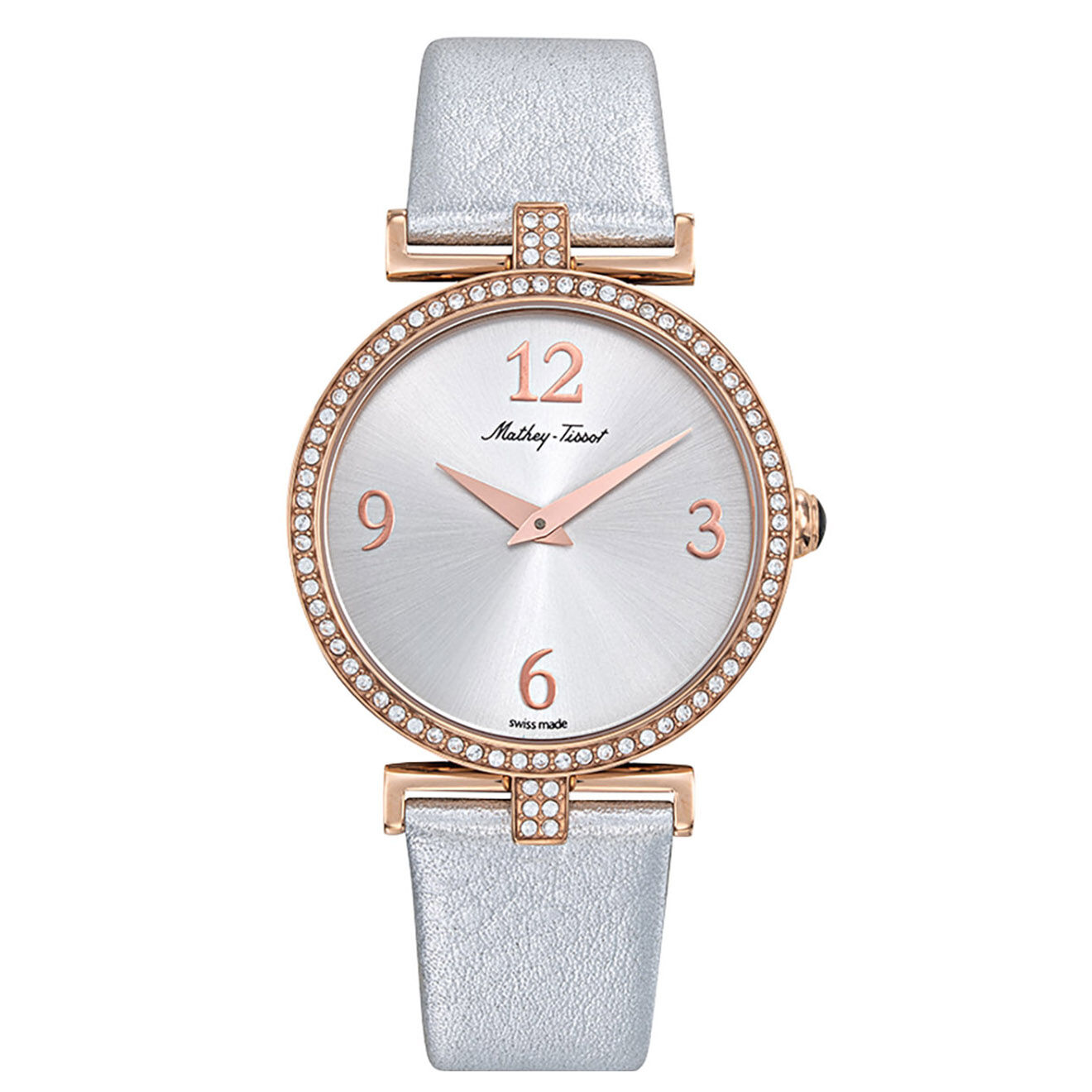 Mathey-Tissot Montre Femme Quartz en Cuir Gaïa argentée