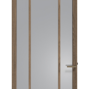Arne & Bodil binnendeur ABE108 rook glas - donker eiken houtlook afwerking