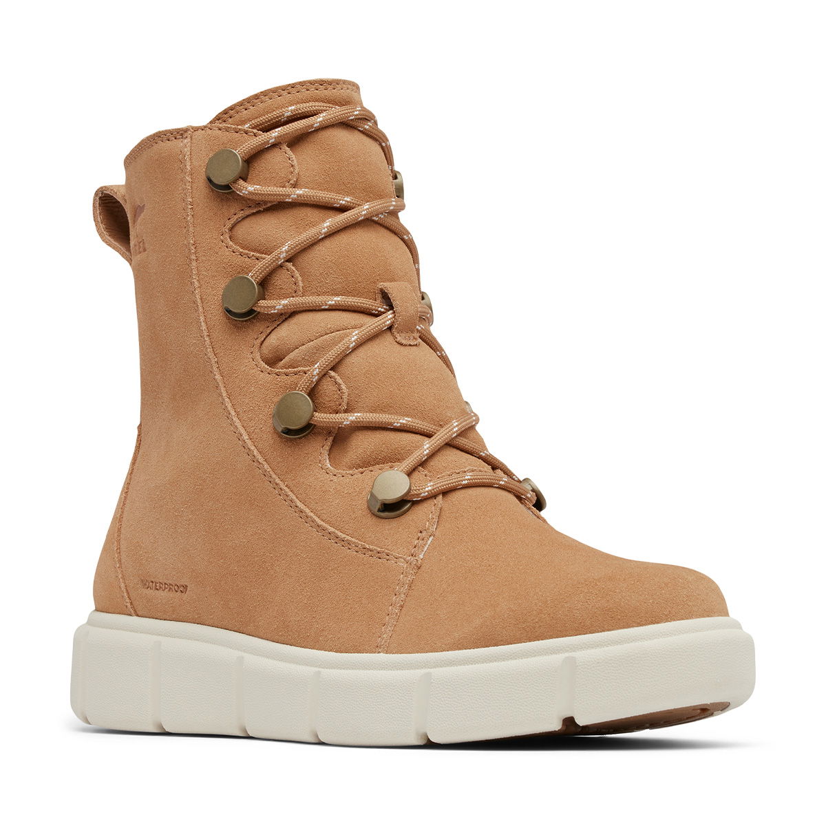 Sorel Explorer III Joan Waterproof vinterstøvle, dame (Tawny Buff / Chalk)