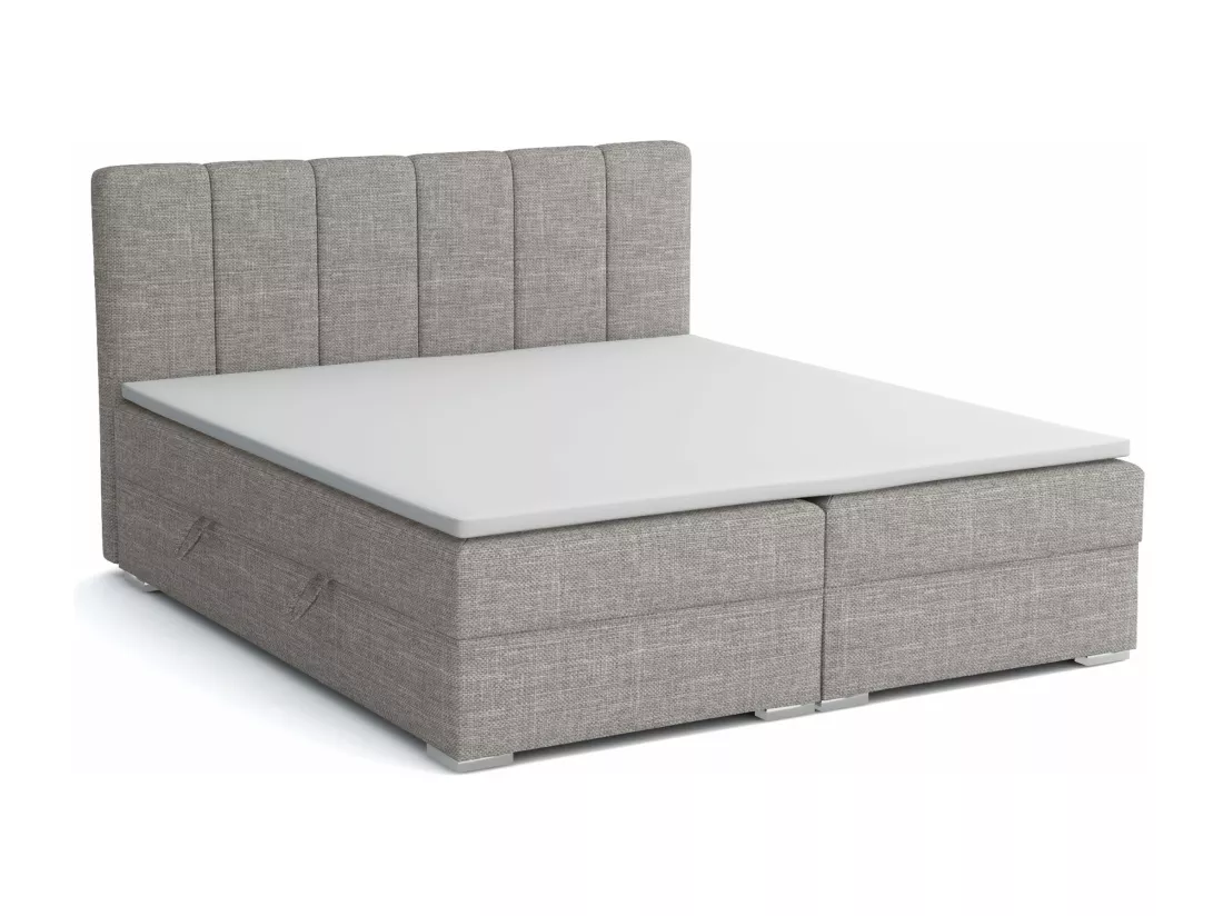 LIT BOXSPRING avec coffres Provo 200x200 cm, Lux 05 (Gris clair)
