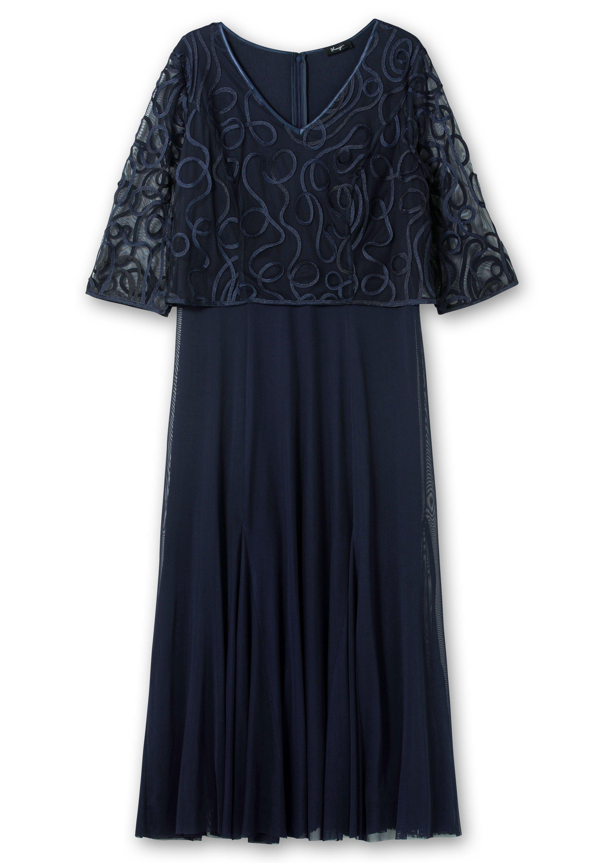 Abendkleid aus Mesh, mit Zierborten