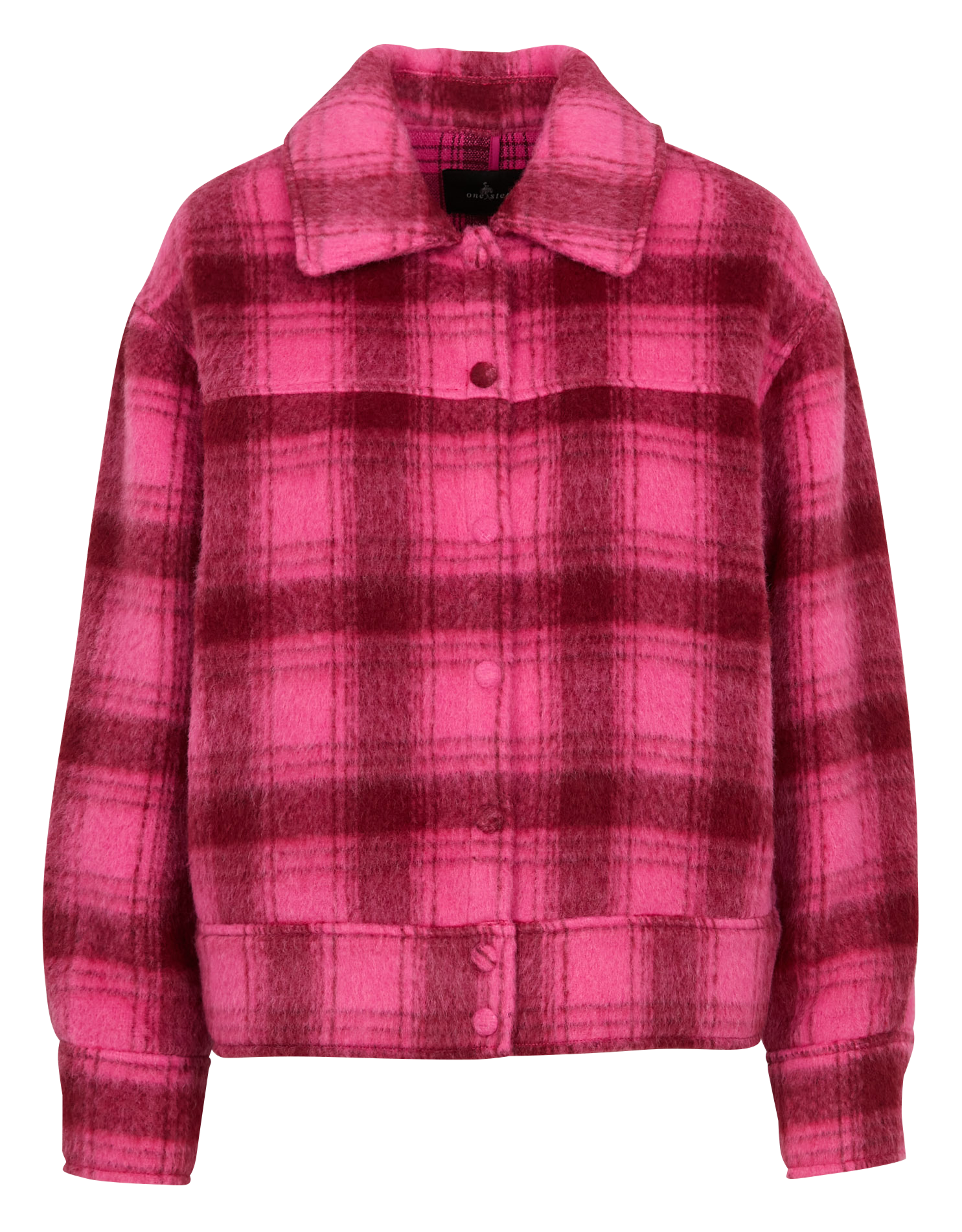 VIAN - Veste col classique à carreaux| Rose