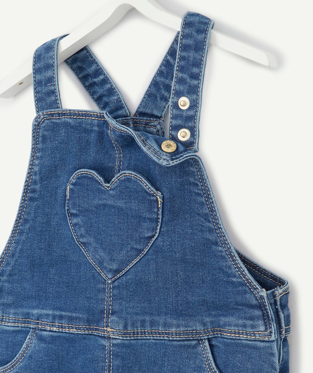 ROBE STYLE SALOPETTE EN DENIM AVEC POCHE COEUR BÉBÉ FILLE