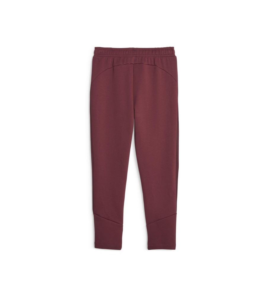 Calça Puma evoStripe de cintura alta, cor bordô