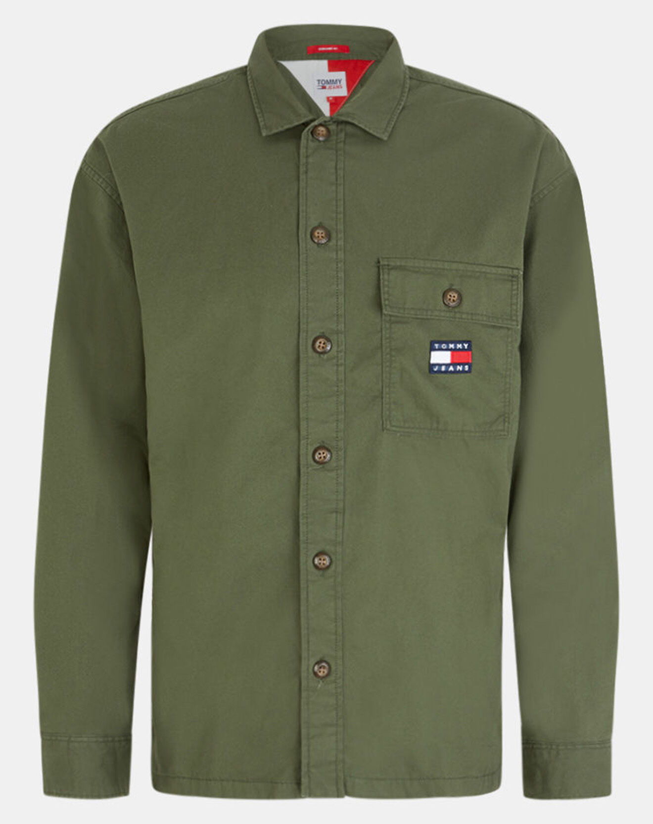 Tommy Jeans Surchemise droite Cassic Solid kaki