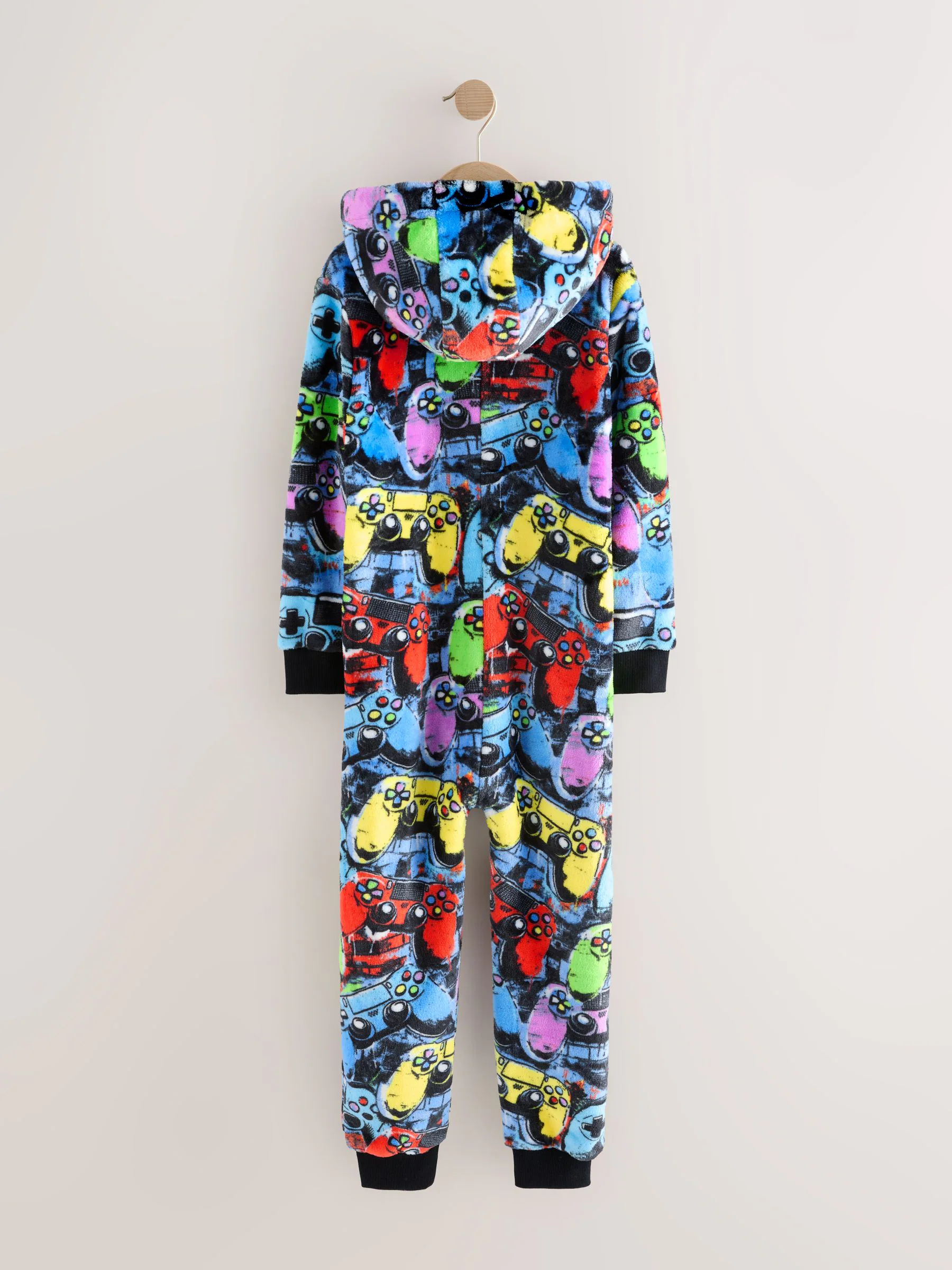 Meerkleurige Gamer - Fleece onesie (3-16 jr)