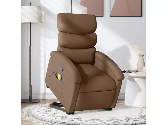 Fauteuil massant inclinable Marron Tissu