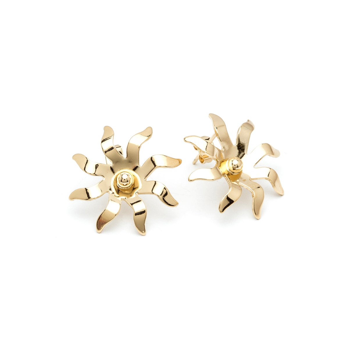 boucles d'oreilles puces soleil doré à l'or fin - ÉOS
