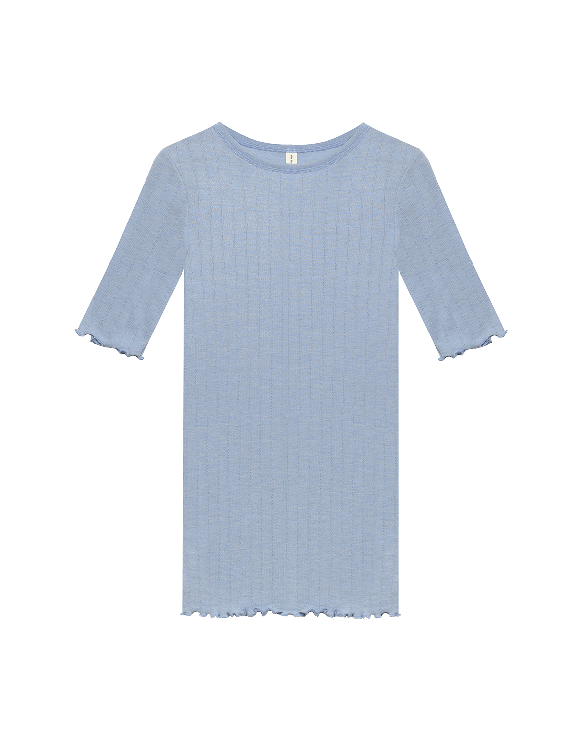 Pointelle T-shirt van merinowol/zijde voor dames