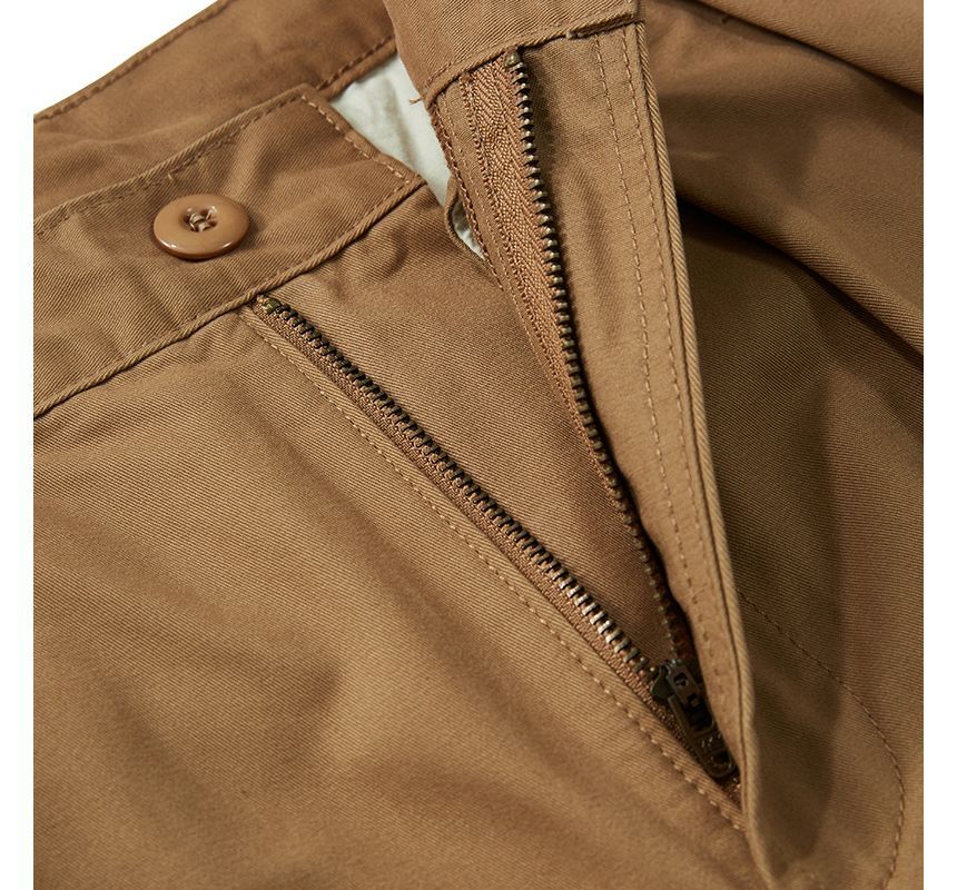 OKONKWO - Hoge taille effen cropped rechte broek
