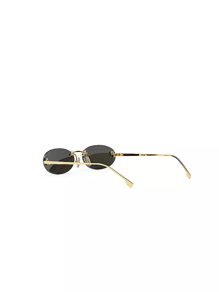 FENDI FENDI First Crystal goldene ovale Sonnenbrille gold