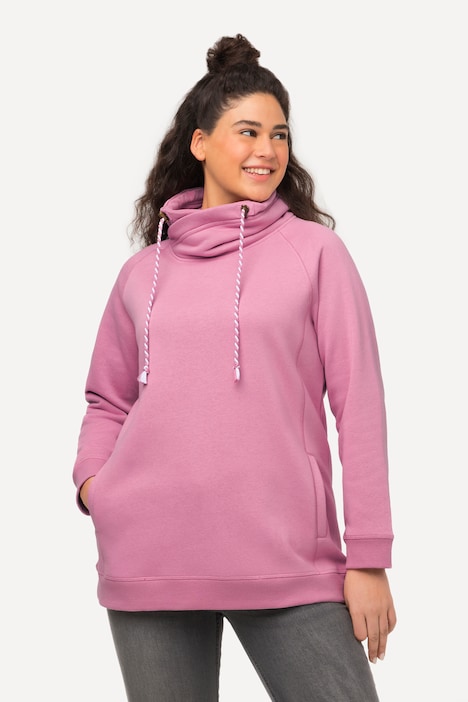 Sweatshirt, weiter Stehkragen, Taschen, Raglan-Langarm