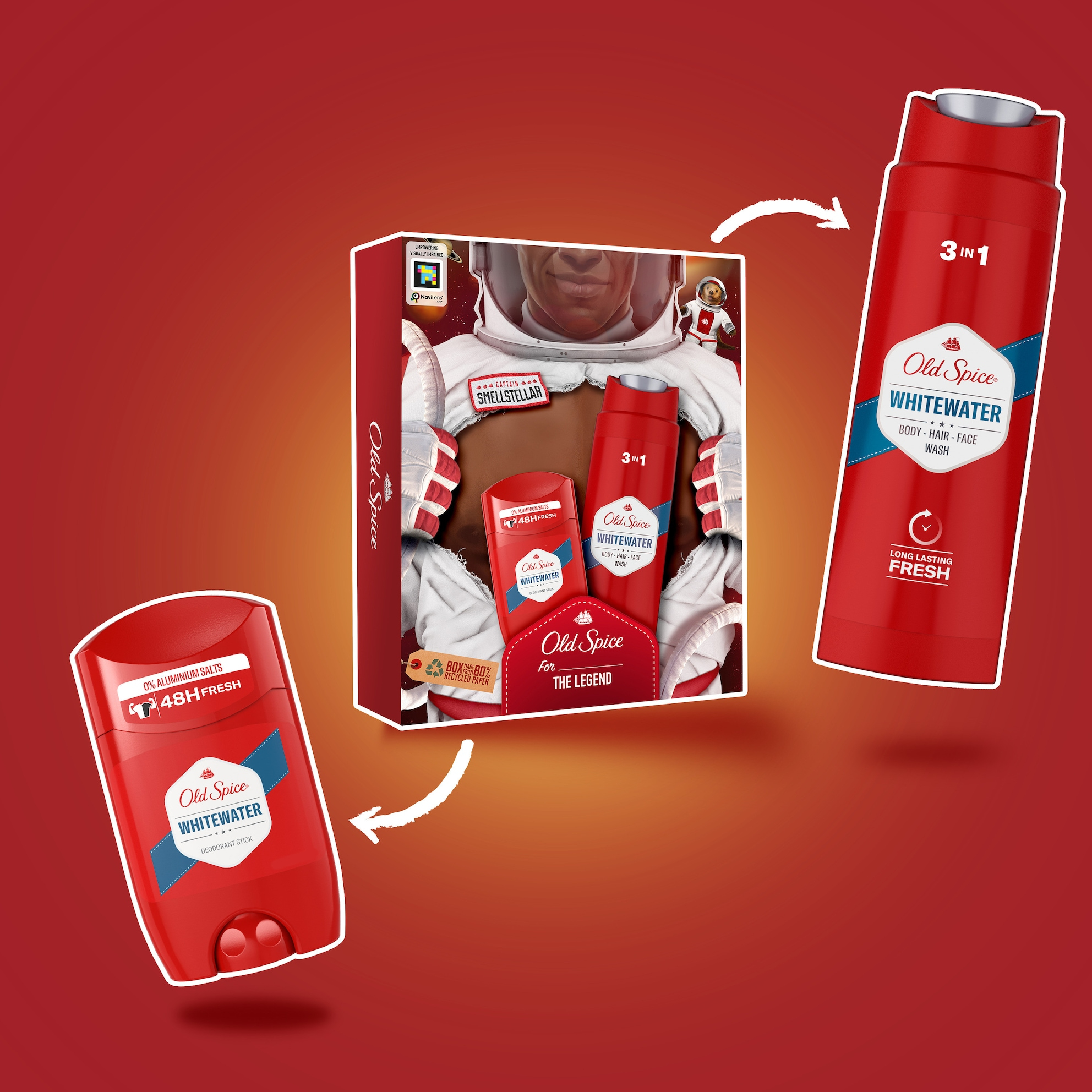(2er Set) Whitewater Geschenkpackung mit 3in1 Body Wash / Deodorant Stick