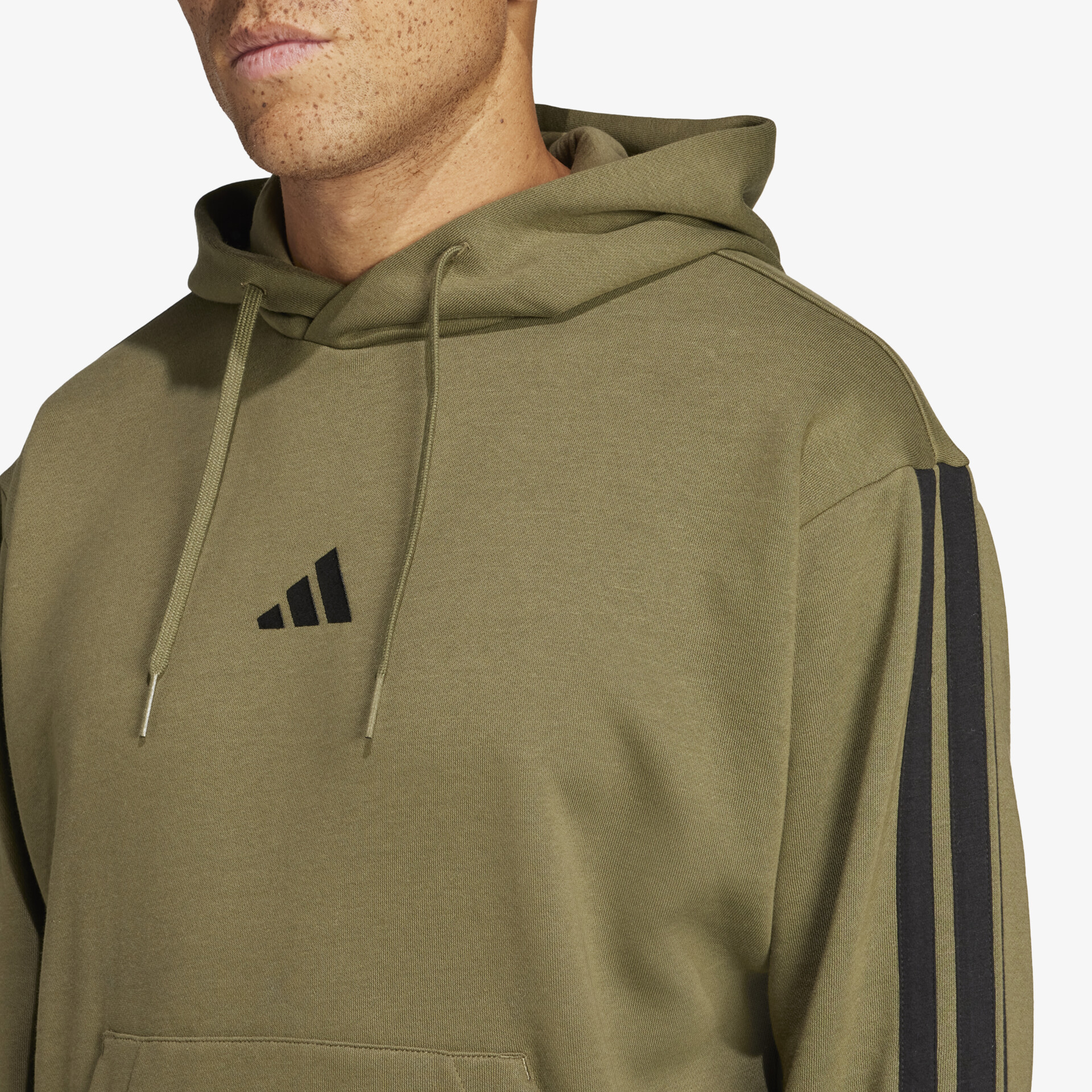 adidas Essentials 3 Streifen Herren Hoodies & Sweater olive