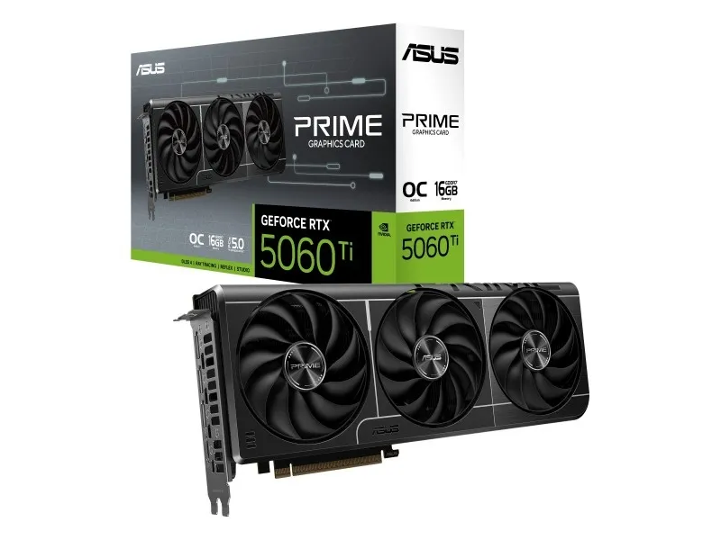 ASUS PRIME GeForce RTX 5060 Ti 16GB - OC Edition - grafikkort - GeForce RTX 5060 Ti - 16 GB GDDR7 - PCI Express 5.0 - 3 x DisplayPort, HDMI