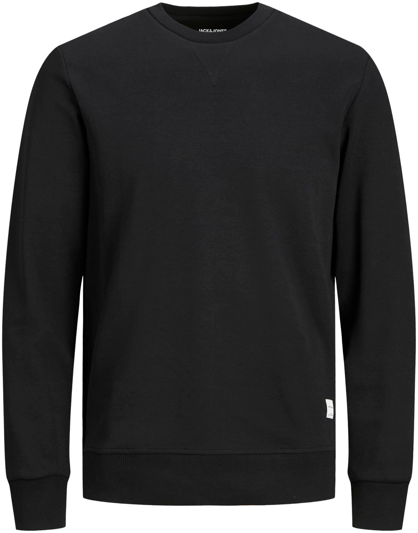 Jack & Jones Sweatshirt »JJEBASIC mit Flaglabel und weicher Baumwollmischung«, unifarben, modisch, regular fit, Baumwolle, Rundhals