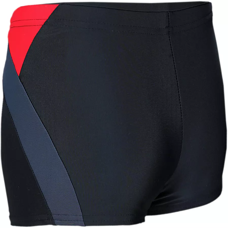Aquarti Jungen Badehose Gestreift mit Motiven rotgrau