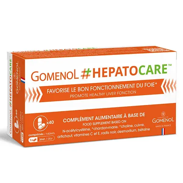 GOMENOL + GOMENOL HEPATOCARE Caixa com 40 comprimidos