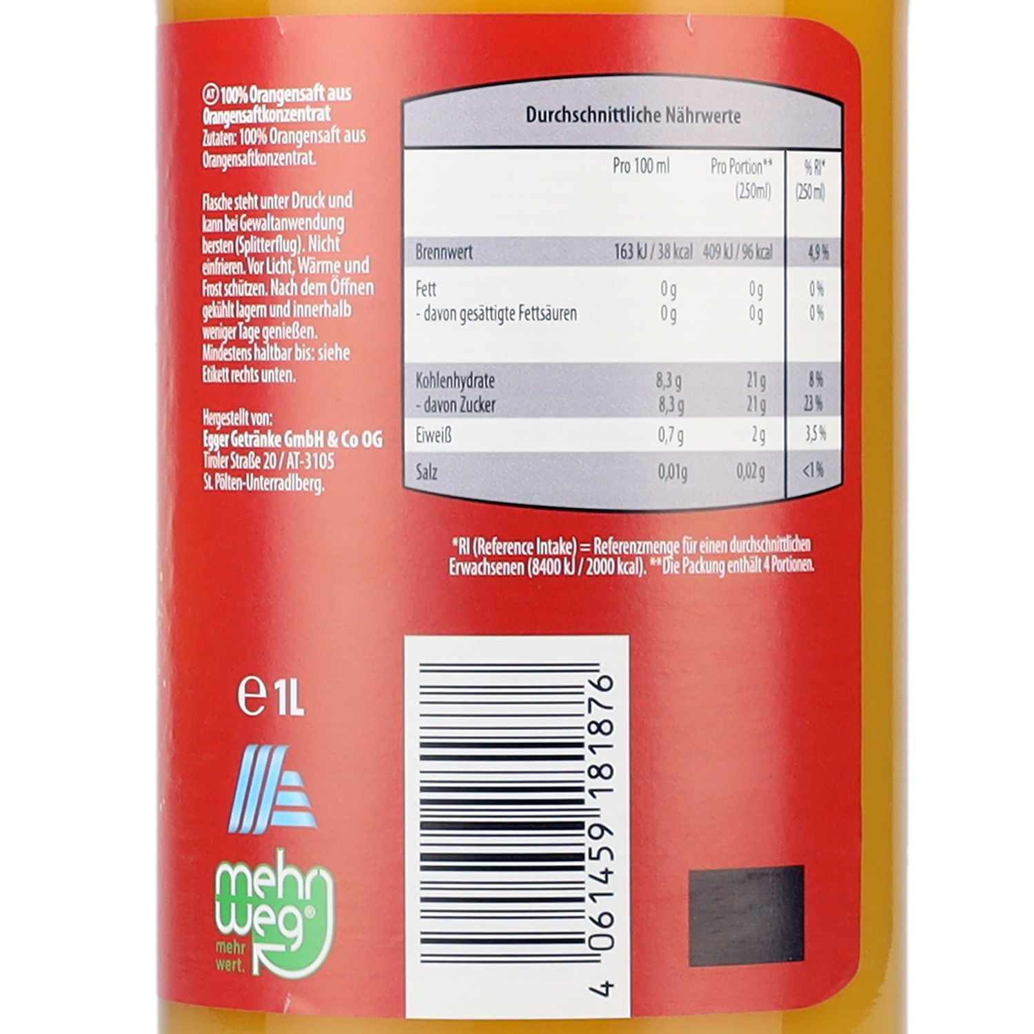 RIO D'ORO Orangensaft 1 l