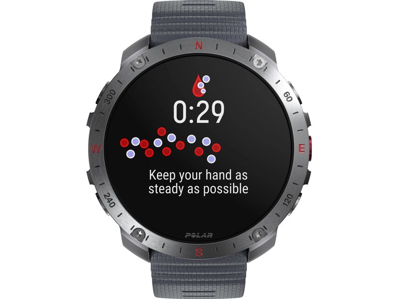POLAR Sportuhr Grit X2 PRO Grau, M/L Sportuhr mit optischer Pulsmessung und Smartwatch-Navigation