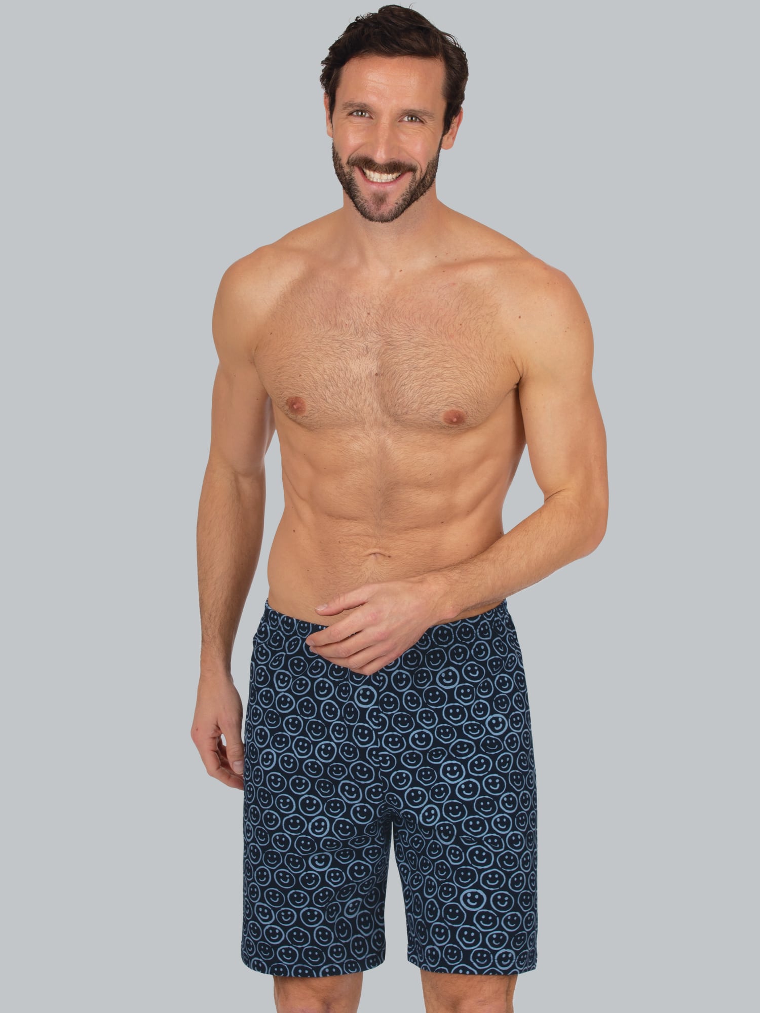 Bermuda Shorts mit freundlichem Smiley-Motiv Navy