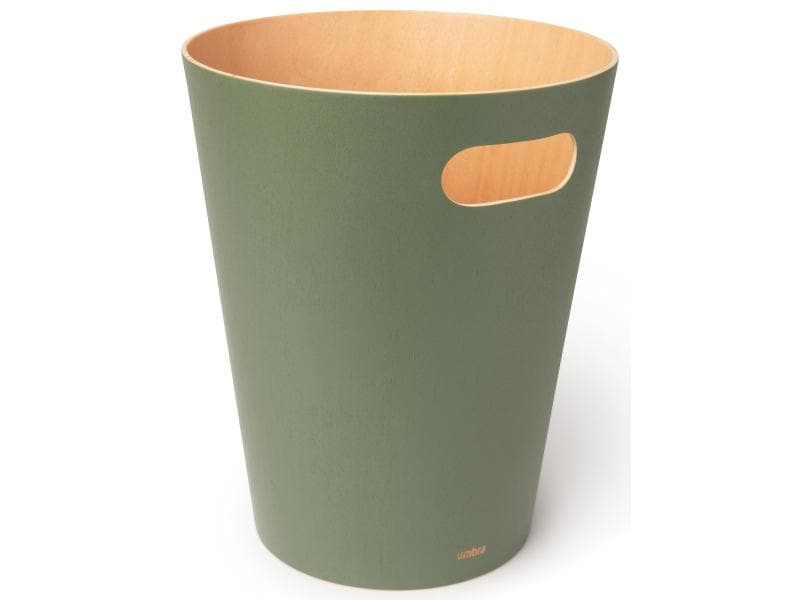 Umbra Papierkorb Woodrow 7.5 l, Grün Abfallkorb aus Sperrholz