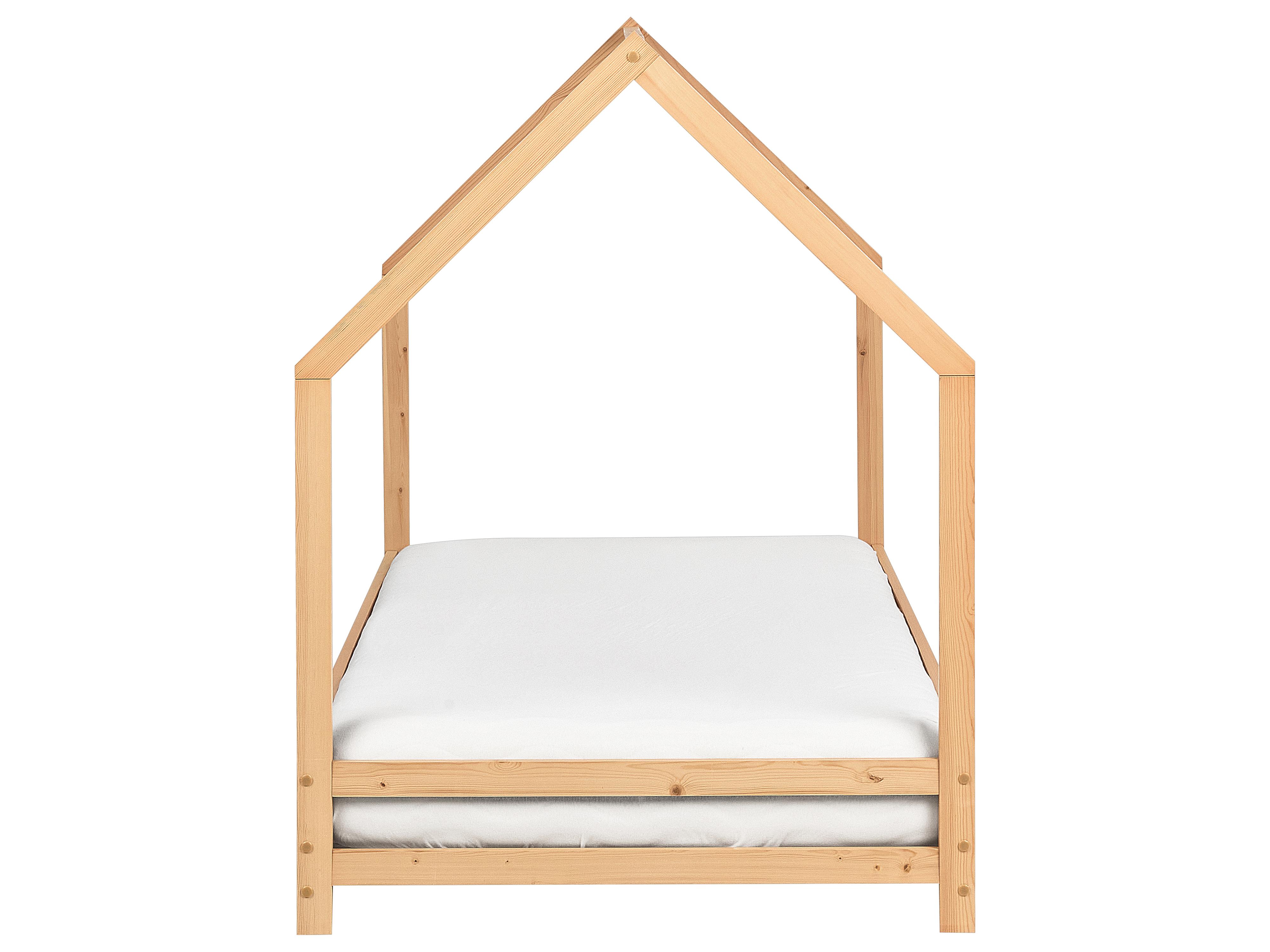 Kinderbed Huis Dennenhout APPY 90 x 200 cm Lichtbruin