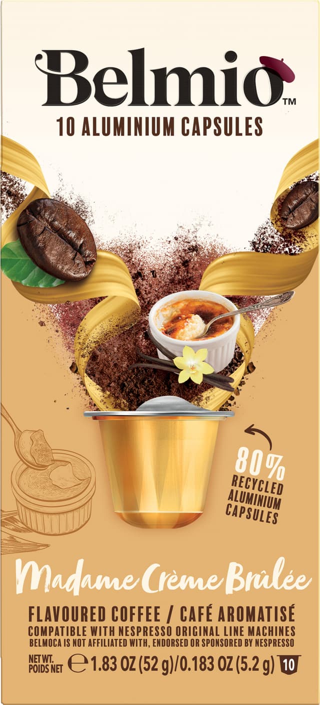 Belmio Madame Crème Brûlée kaffekapsler til Nespresso (10 stk.)