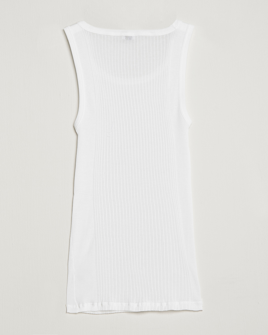 Zimmerli of Switzerland Ribbed Mercerized Cotton Tank Top White