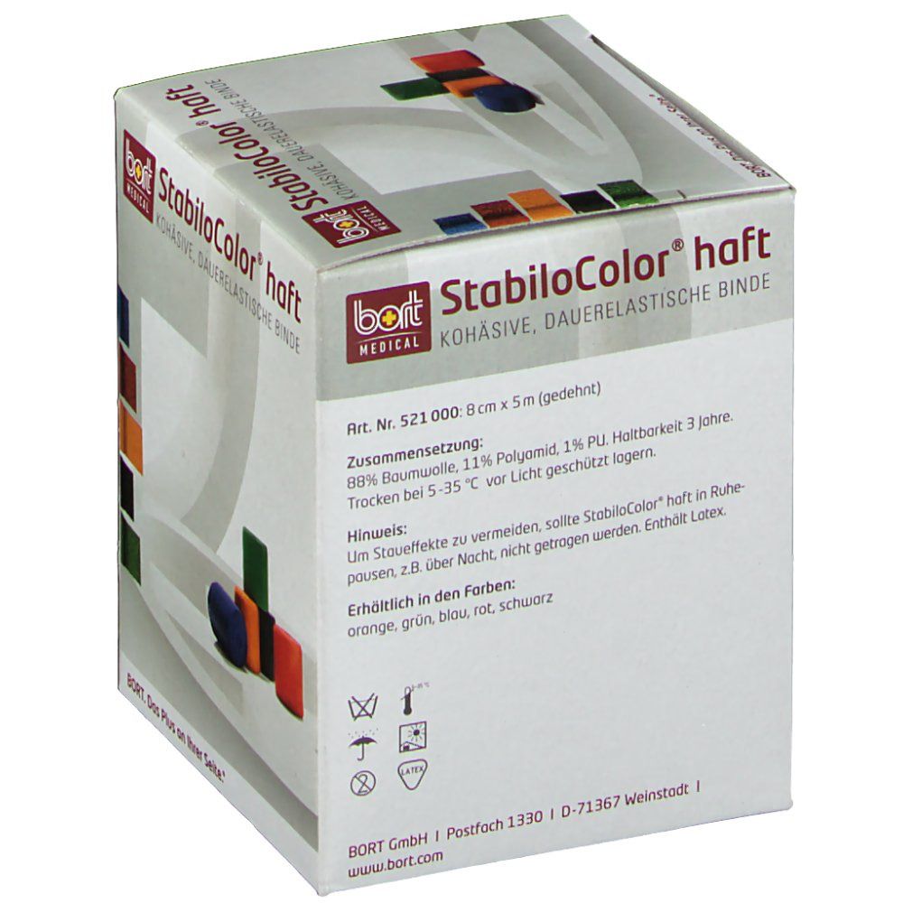 BORT StabiloColor® haft Binde 8 cm schwarz