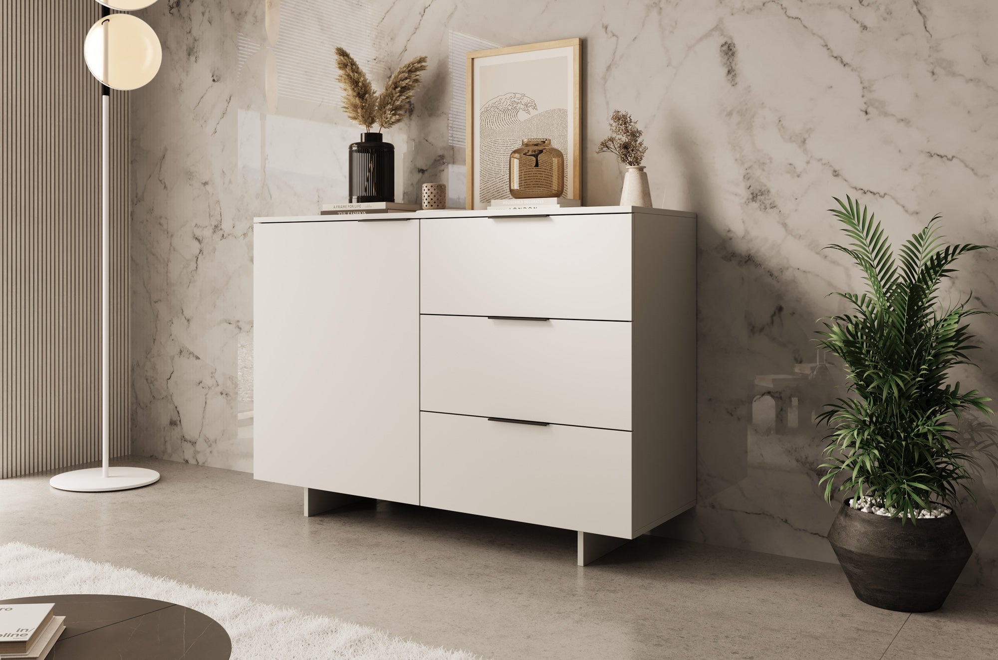Meubella - Dressoir Ankara - Beige - 120 cm