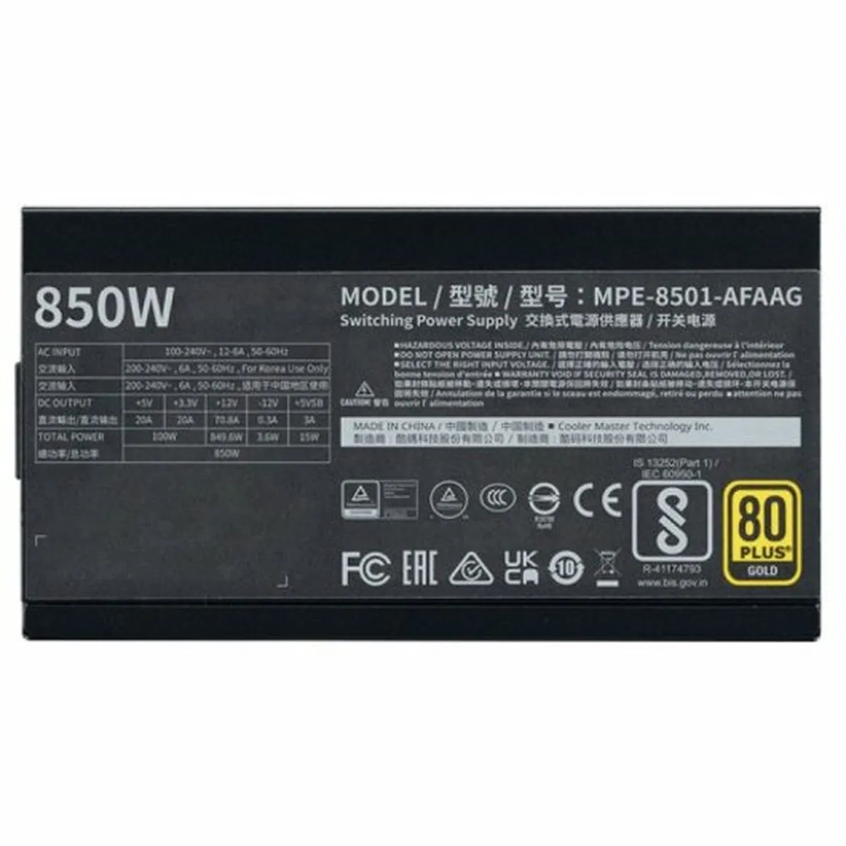 Cooler Master Ltd Cooler Master MPE-8501-AFAAG-3EU 850W