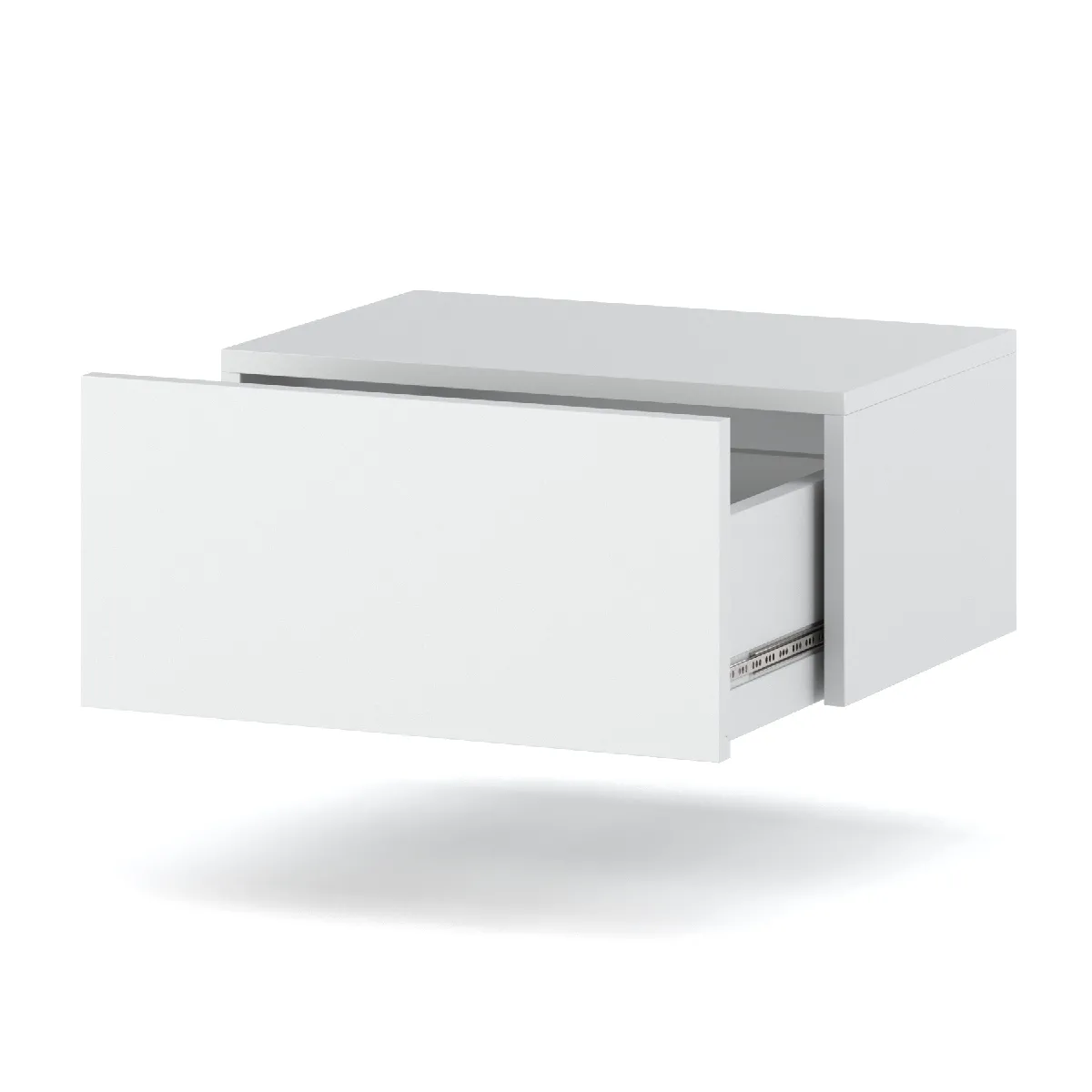 Table de Chevet Suspendue Blanc - 1 Tiroir - 45 cm