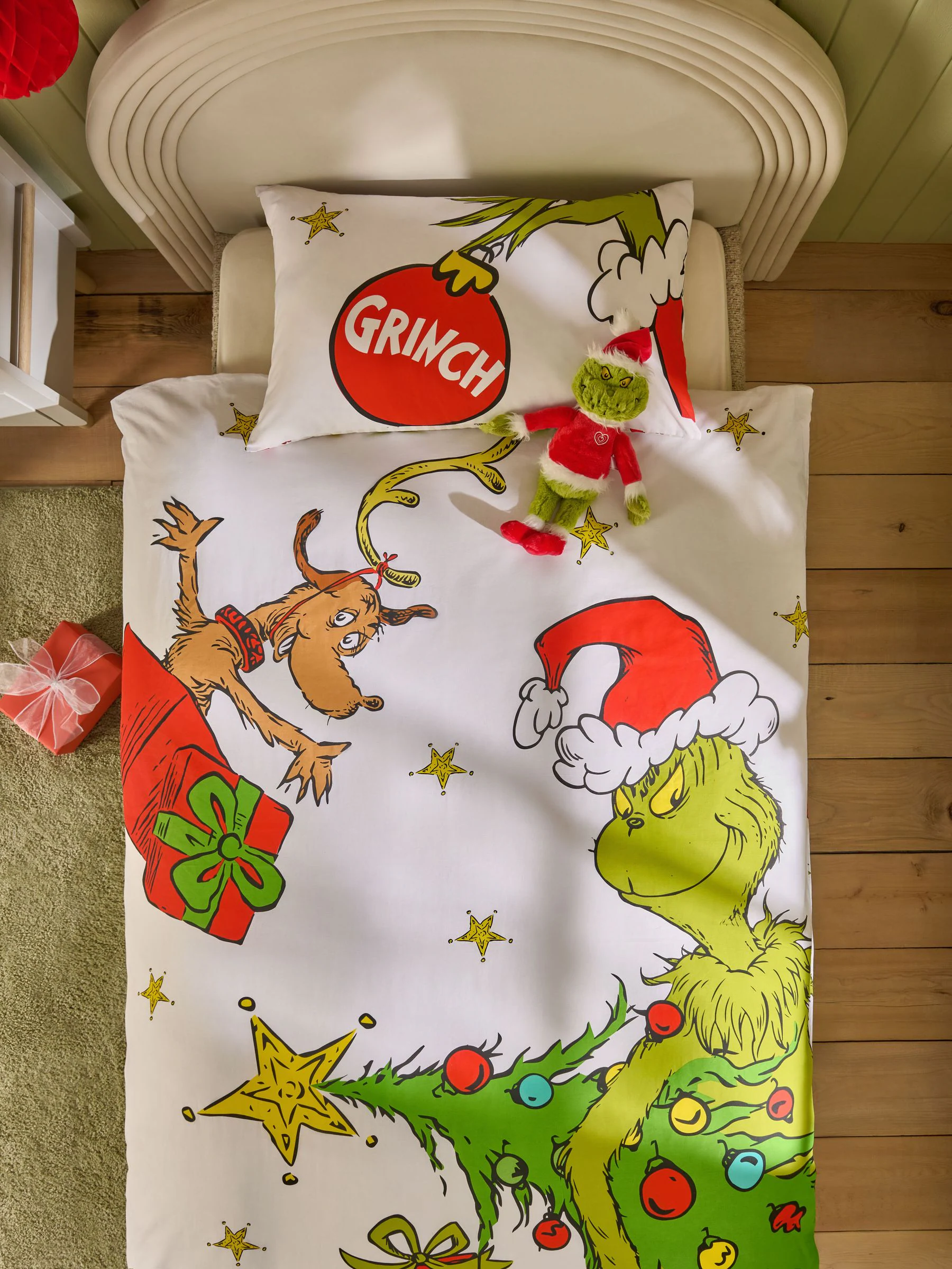 The Grinch Kerstmisset van dekbedovertrek en kussensloop