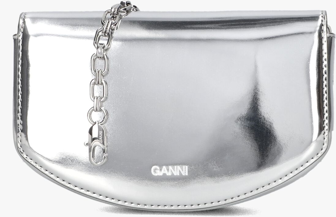 zilveren ganni handtas apo-g wallet on chain specchio
