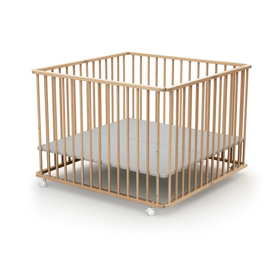 WEBABY Laufgitter faltbar Buche lackiert 100 x 100 cm