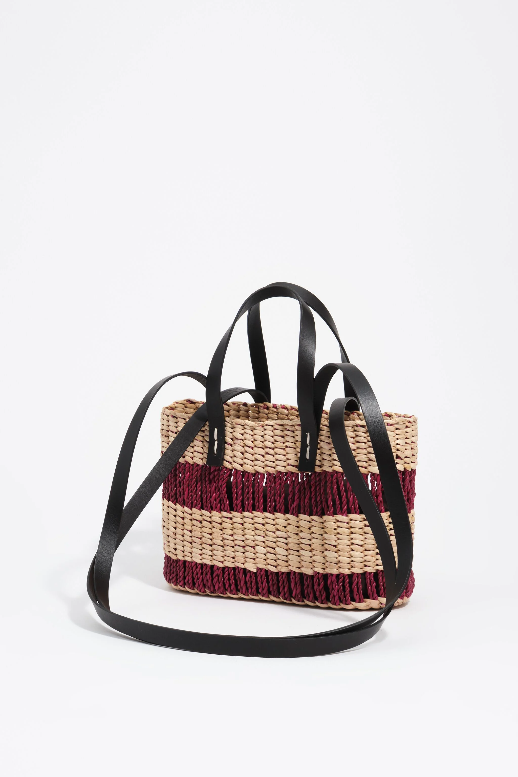 Bolsa pequena de palha cor vinho