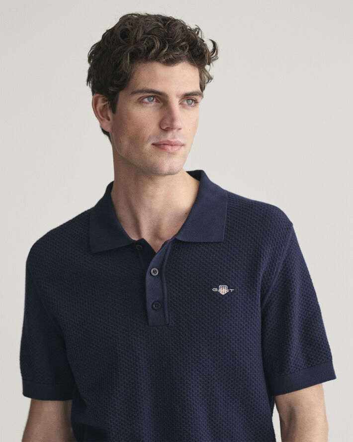 Gant STRUCTURED COTTON SS POLO Evening blue