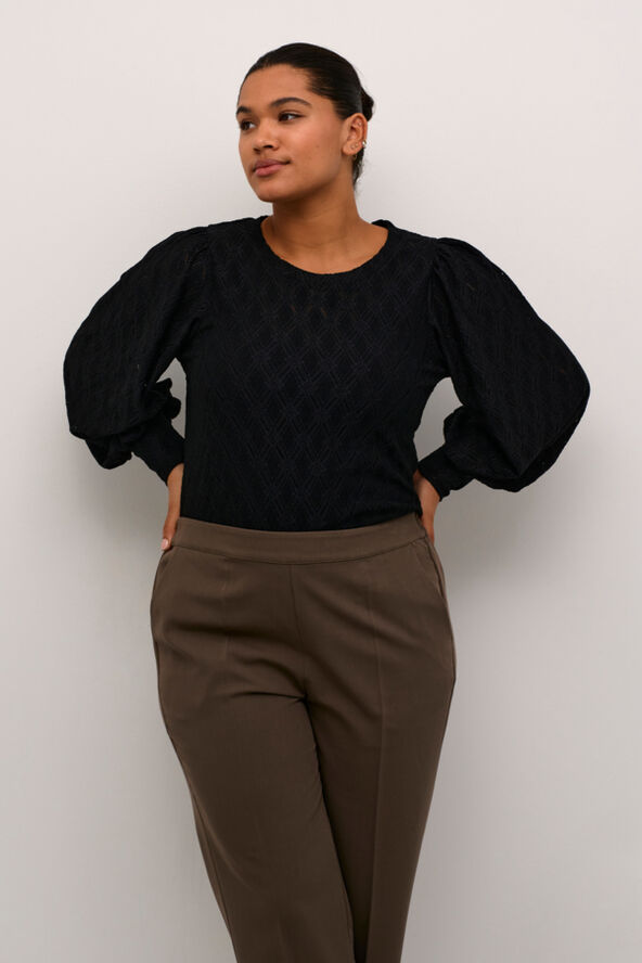 Kaffe Curve KCtina Lace Blouse Black deep