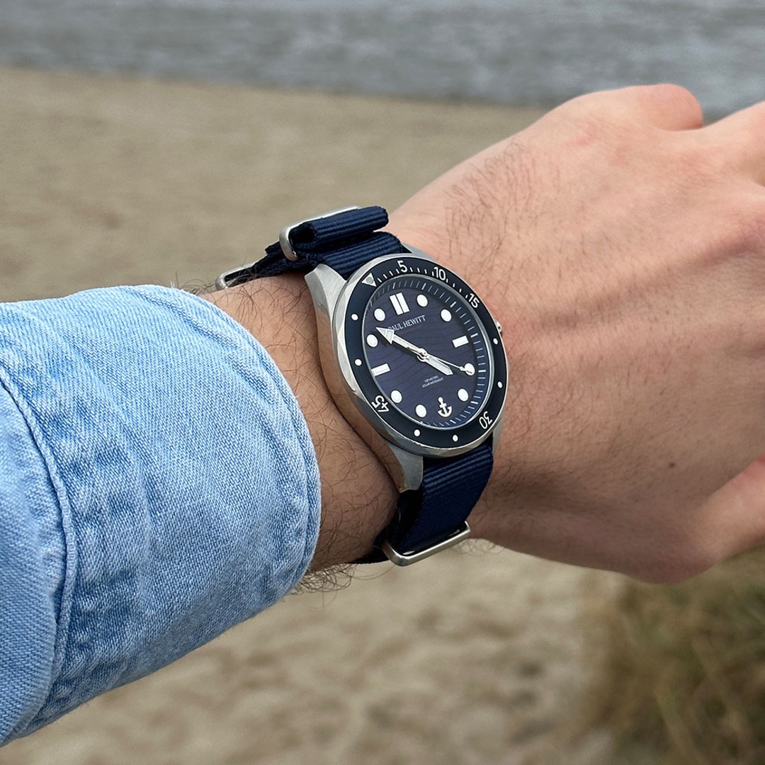 Paul Hewitt Ocean Diver Marinium Steel Nato Blau Ø 42