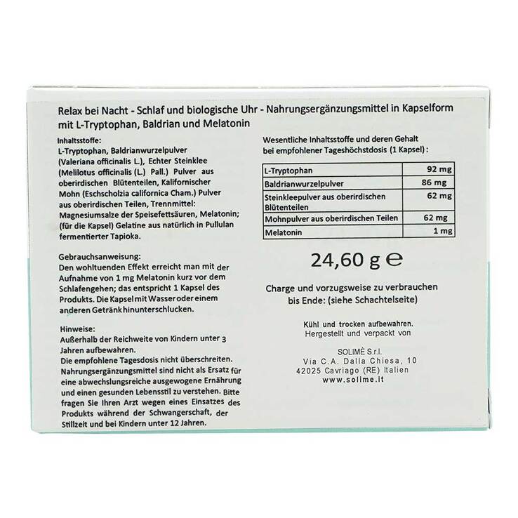 Relax bei Nacht Schlaf und biologische Uhr Kapseln, 60 St