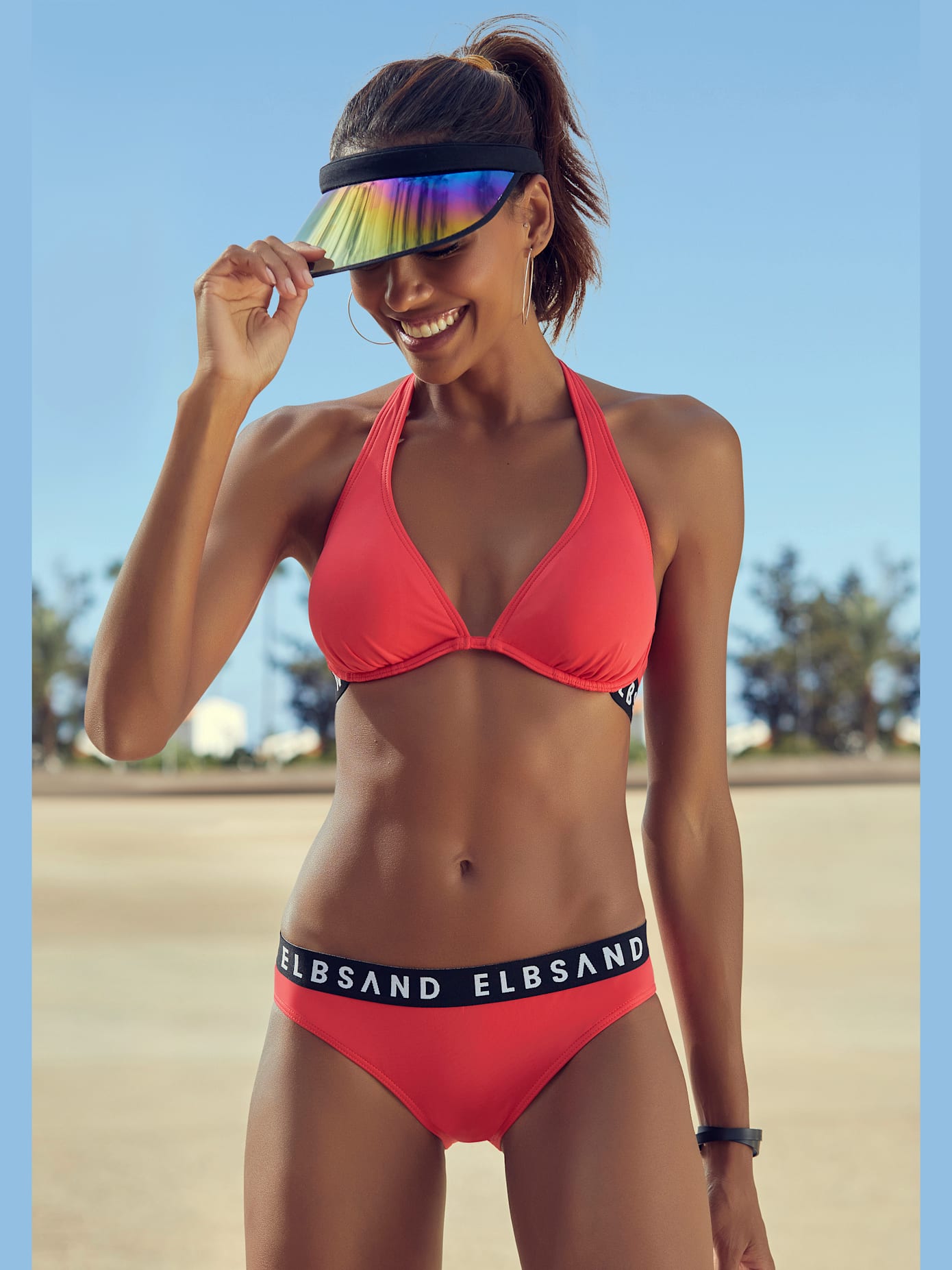 Maillot de bain à armatures ruban élastique avec marque inscrite