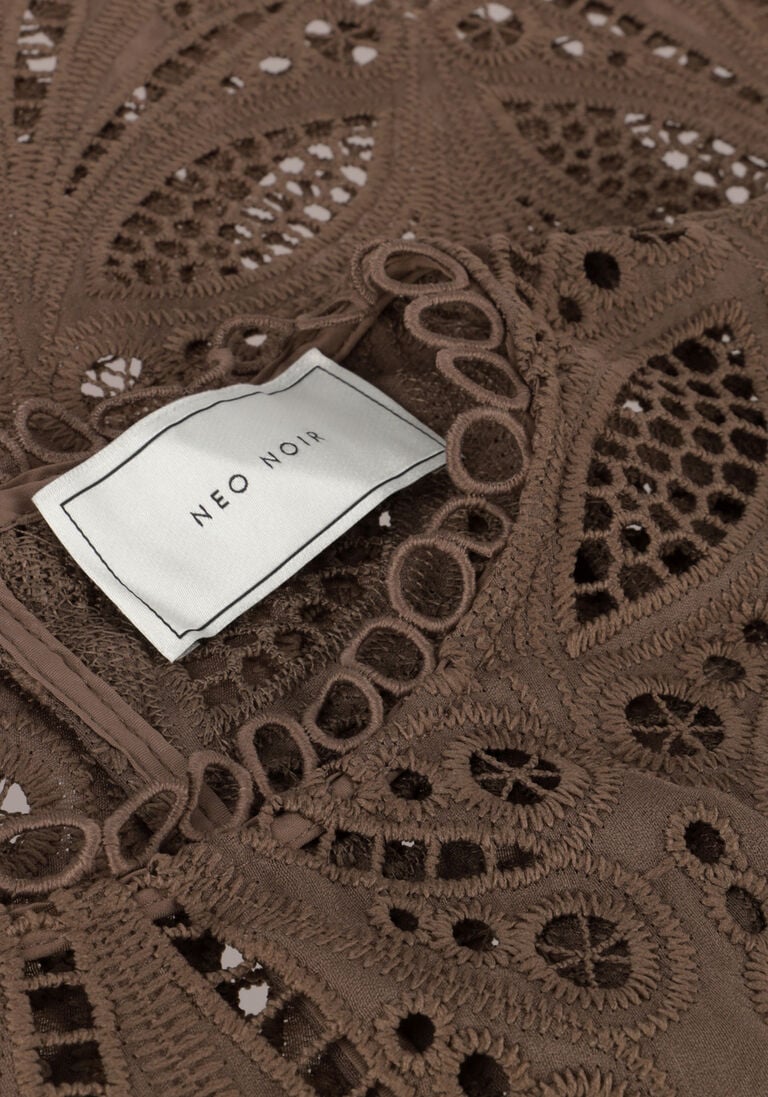 NEO NOIR taupe neo noir blouse adela embroidery blouse