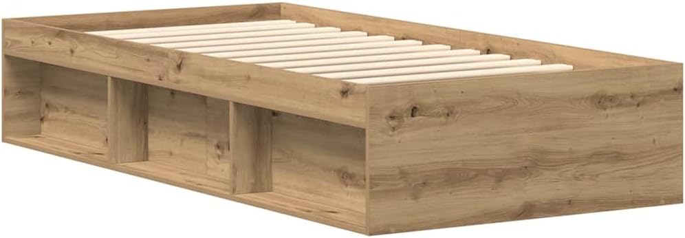 vidaXL Bettgestell ohne Matratze Artisan-Eiche 90x190cm Holzwerkstoff, Bettrahmen, Bett, Einzelbett, Schlafzimmermöbel, Lattenrost, Schlafzimmerbett