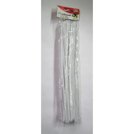 Meyco Chenilledraht, weiß, 6 mm, 30 cm, 25 Stück