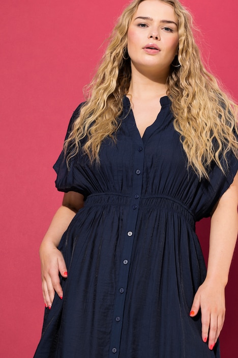 Midikleid, A-Line, Knopfleiste