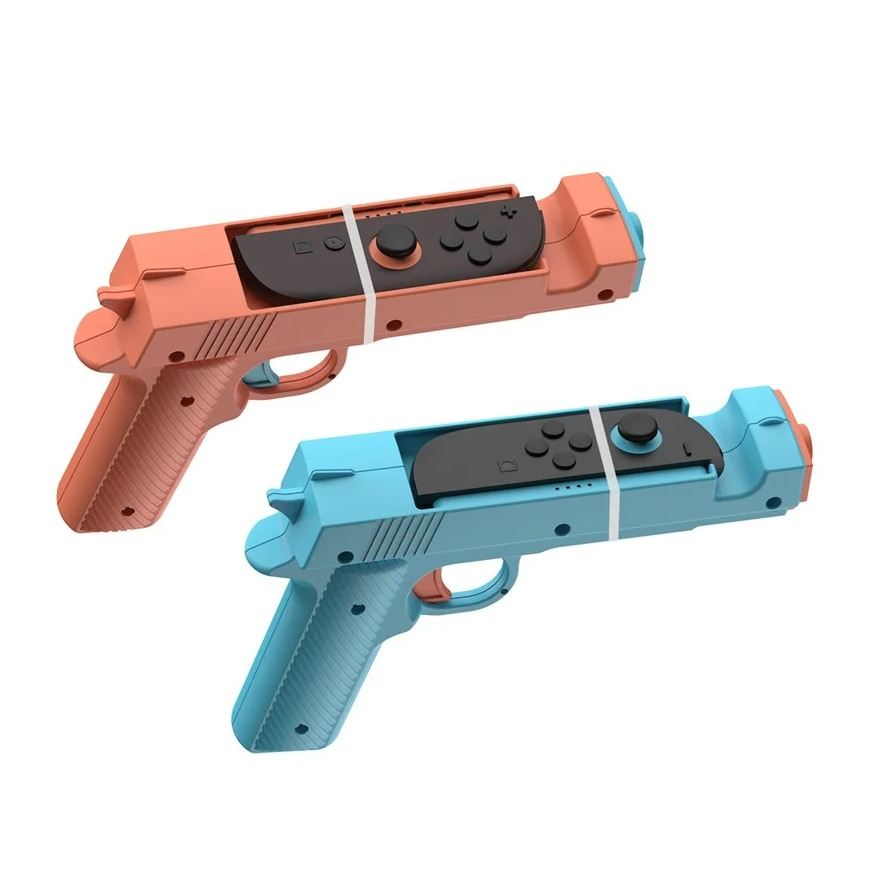 (2er Set) Gaming Gun Controller Halterung für Nintendo Switch 2 Joy-Cons  - Blau / Rot